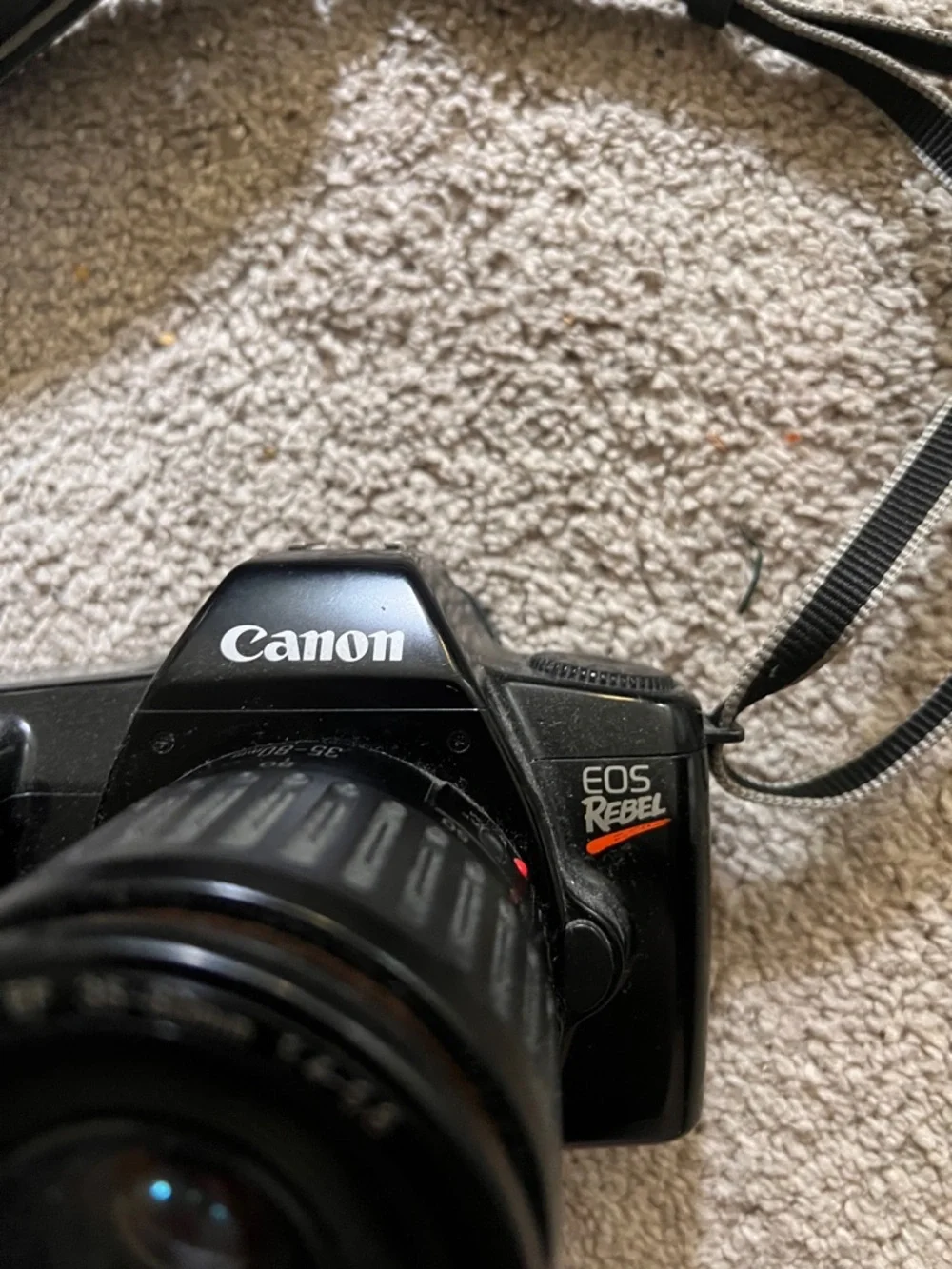 Canon Black SLR Camera with 35-80mm Zoom Lens